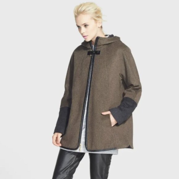 Ellen Tracy Faux Leather Trim Duffle Coat, Size 2 - Picture 8 of 8